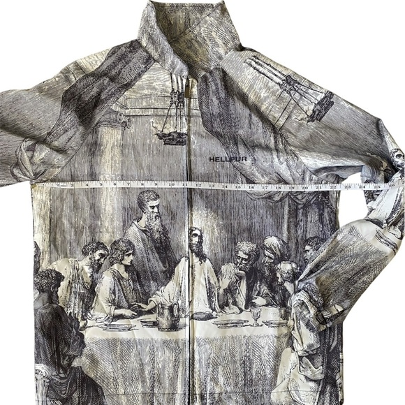 Hellpur The Last Supper edgybold fashion forward streetwear windbreaker jacket M - Picture 3 of 8
